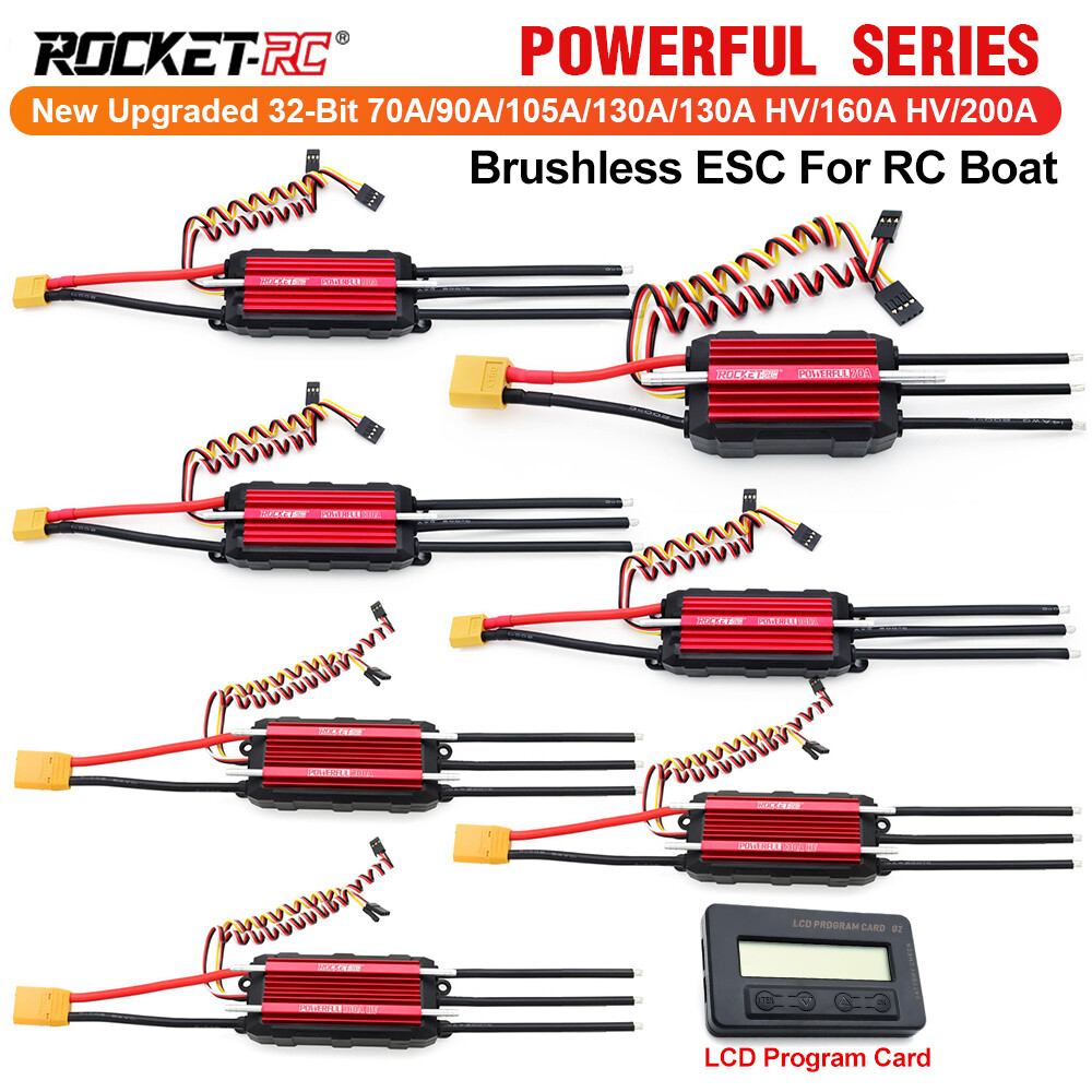 ROCKET-RC 70A-200A Waterproof Brushless Marine ESC 3S-14S LiPo HV for RC Boat