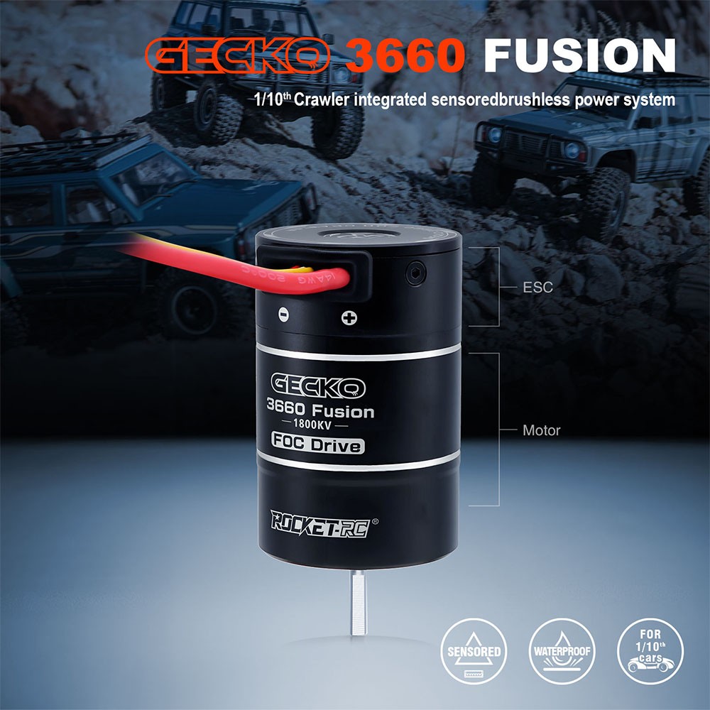 SURPASS HOBBY 2IN1 3660 1800KV Brushless Sensored Motor 40A ESC for 1/10 RC Car