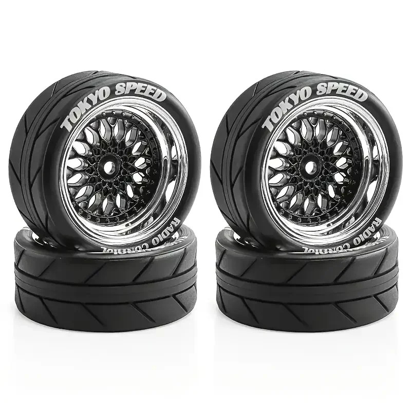 4PCS 65mm 1/10 On Road Rc car for Tamiya tt02 tt01e Hpi Rs4 kyosho D4 FW06 MST