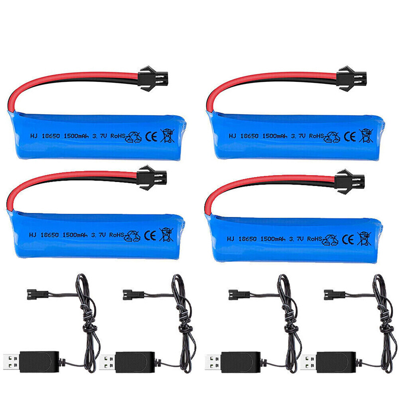 3.7V 1500mAh Li-ion Battery SM 2Pin Plug Rechargeable with USB Charger Cable