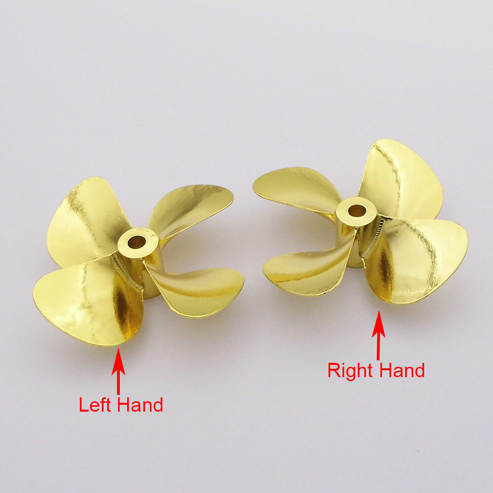 Metal Propeller 4-Blades 4mm Shaft 55mm 60mm Prop fr RC Boat Fishing Boat Marine