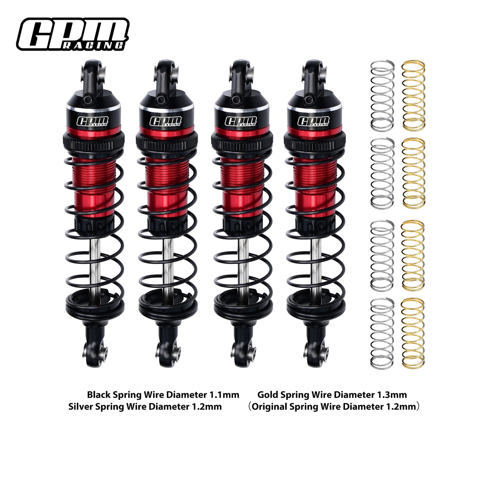 For TRAXXAS MINI MAXX MONSTER TRUCK-107154-1 RC Aluminum 4pcs Shock Absorber Set