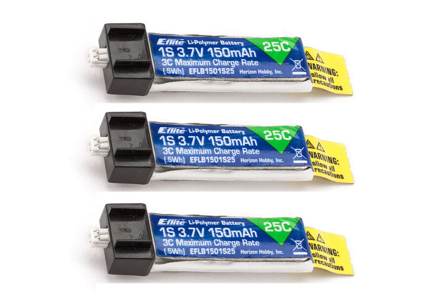 NEW E-flite 150mAh 1S 3.7V 25C LiPo Battery 3 Blade MSR MSRX FREE US SHIP