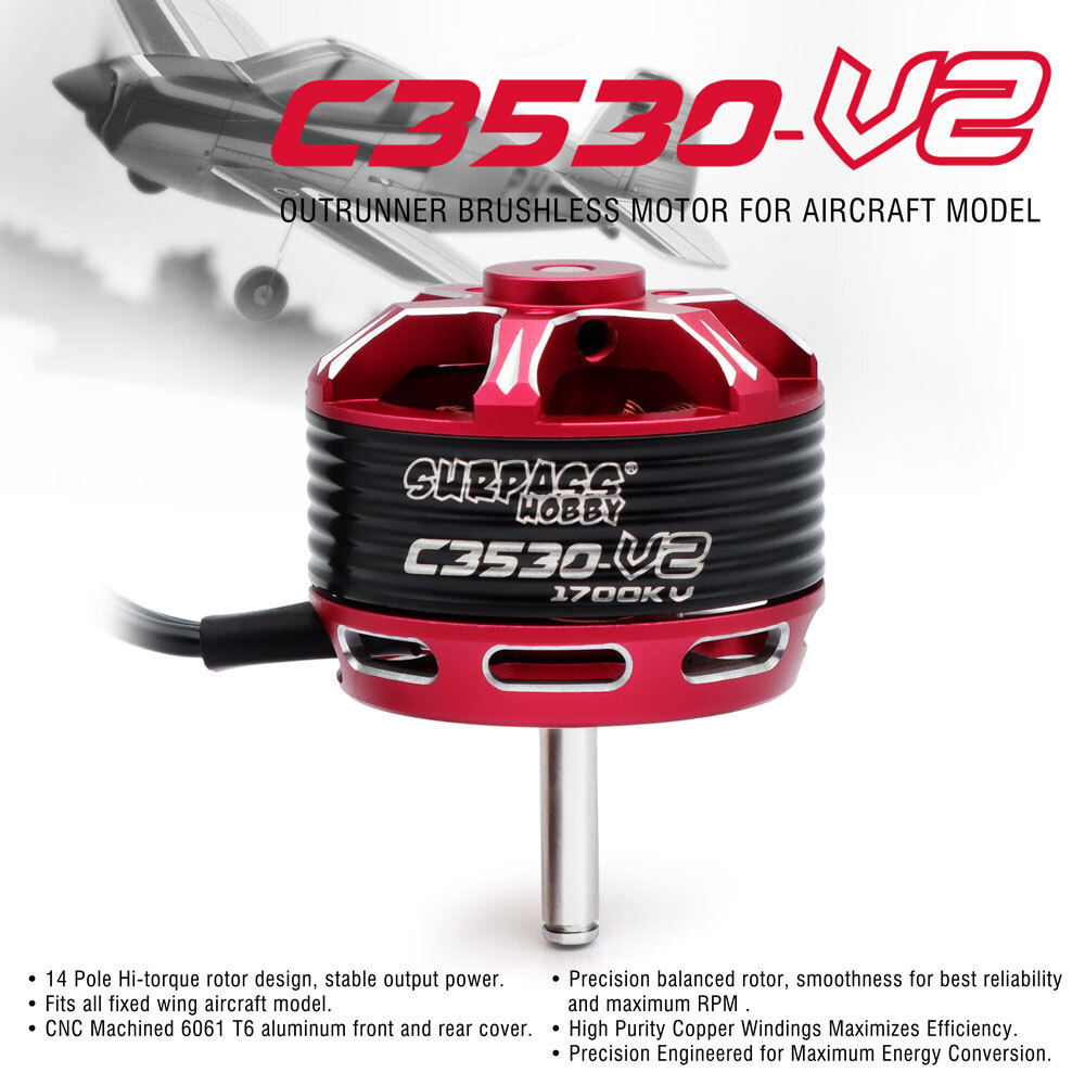 SURPASS HOBBY 900-1700KV Brushless Motor 40-60A ESC for RC Fixed Wing Air Plane