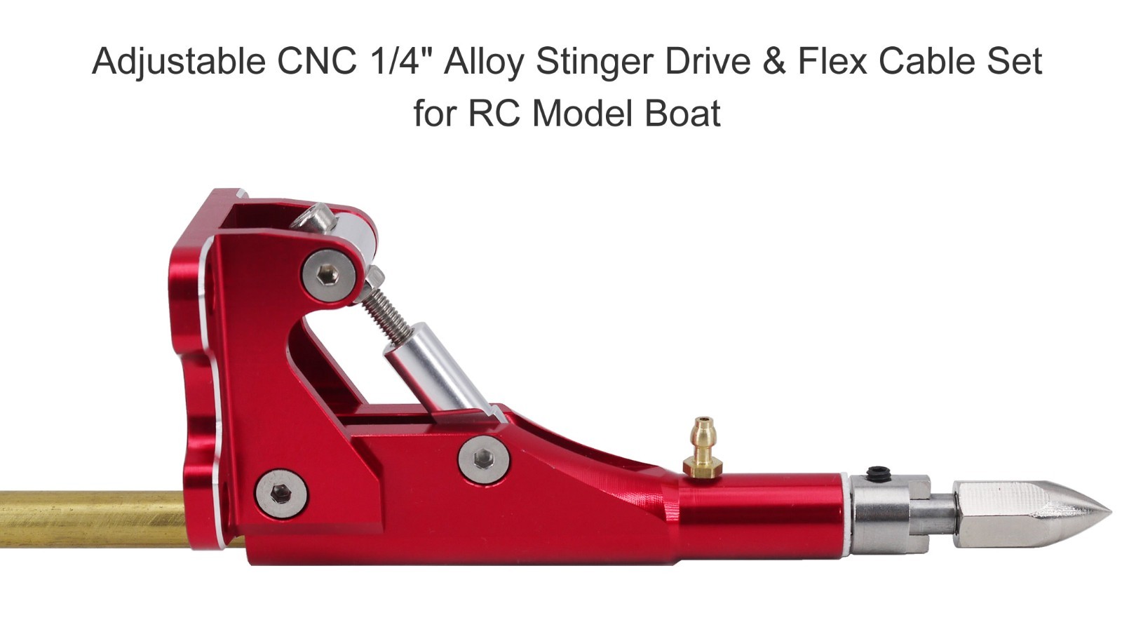 95mm Alloy CNC Adjustable Stinger Drive 1/4″ Flex Shaft Cable for RC Model Boat