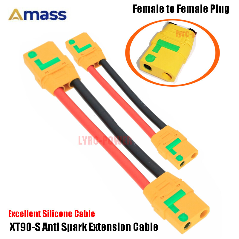 Amass XT90 XT90-S Anti Spark Female to Female Plug Extension Wire Cable 12/10AWG