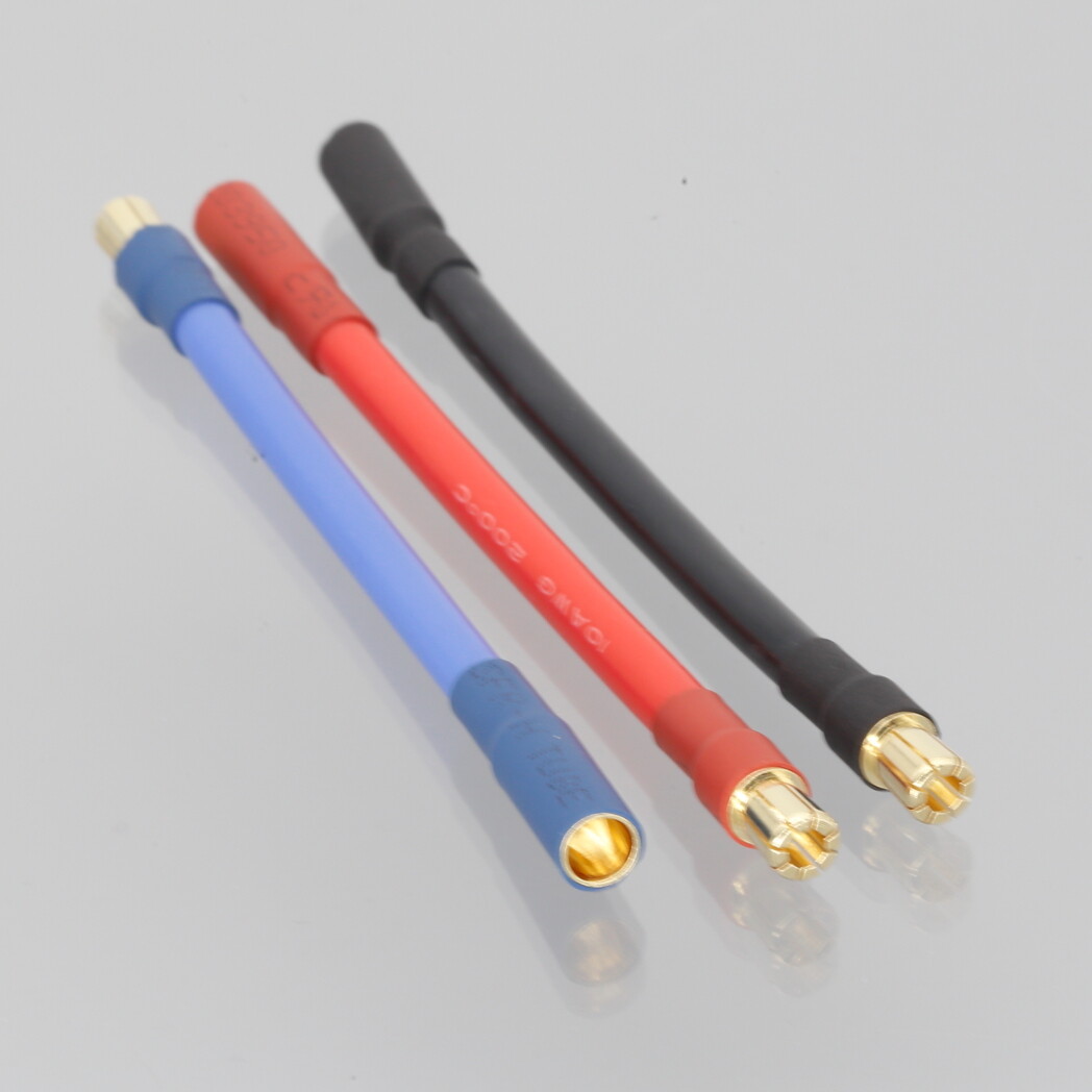 1set RC Quadcopter Motor Controller ESC Bullets 6mm M to 5mm F 10AWG 4~20″ wire