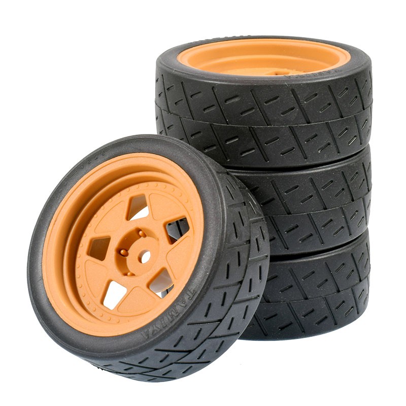 1/10 Onroad Touring Rc Car Wheels & Rubber Tires Set for Tamiya HSP HPI MST FW06