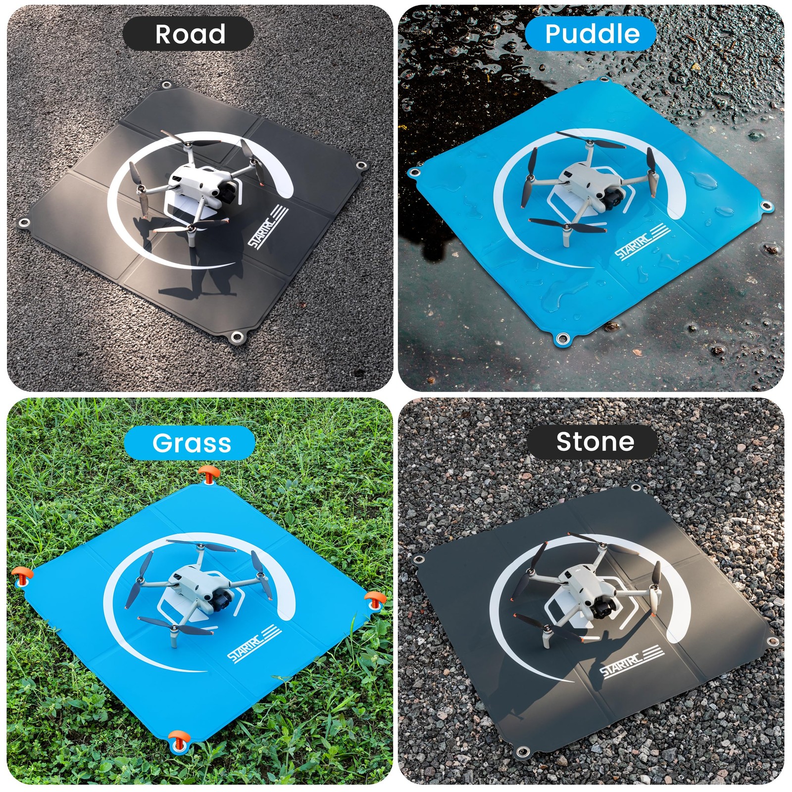 STARTRC Drone Landing Pad, Universal Waterproof 22-inch/55cm, Sky blue-gray