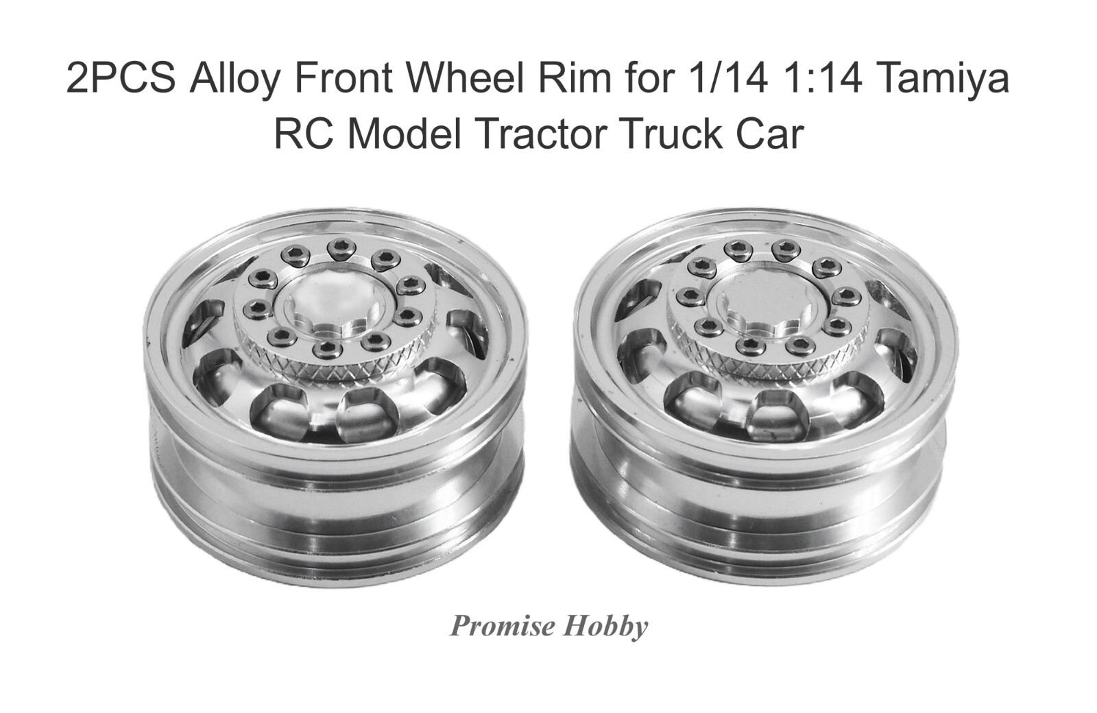 Aluminum Front / Rear Wheel Rim / Set For 1/14 Tamiya RC Model Tractor Truck Car