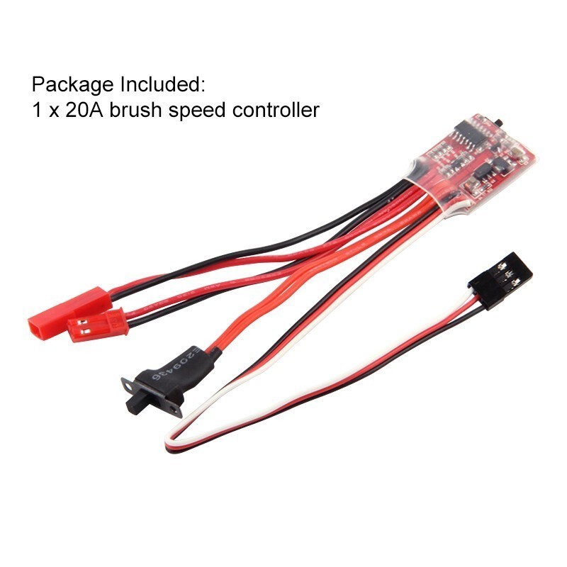 20A Brush ESC Brake Motor Speed ESC for 1/18 1/16 Remote Controller RC Boat Car