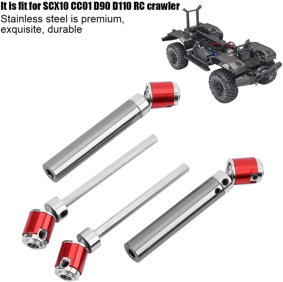 2 Pcs Metal RC Car Drive Shaft (110-155mm) for CC01 D90 D110 Upgrade