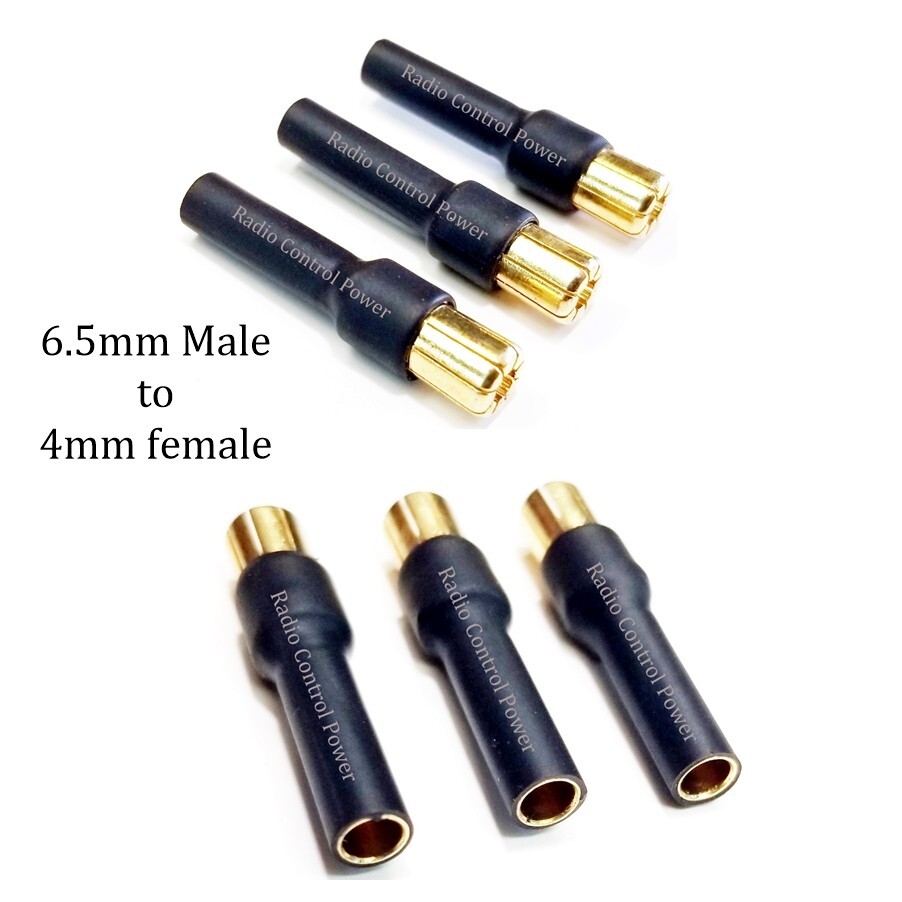 RCP Motor Wires 4mm to 6.5mm & 6.5mm-4mm female Brushless Motor NO WIRE Adapters