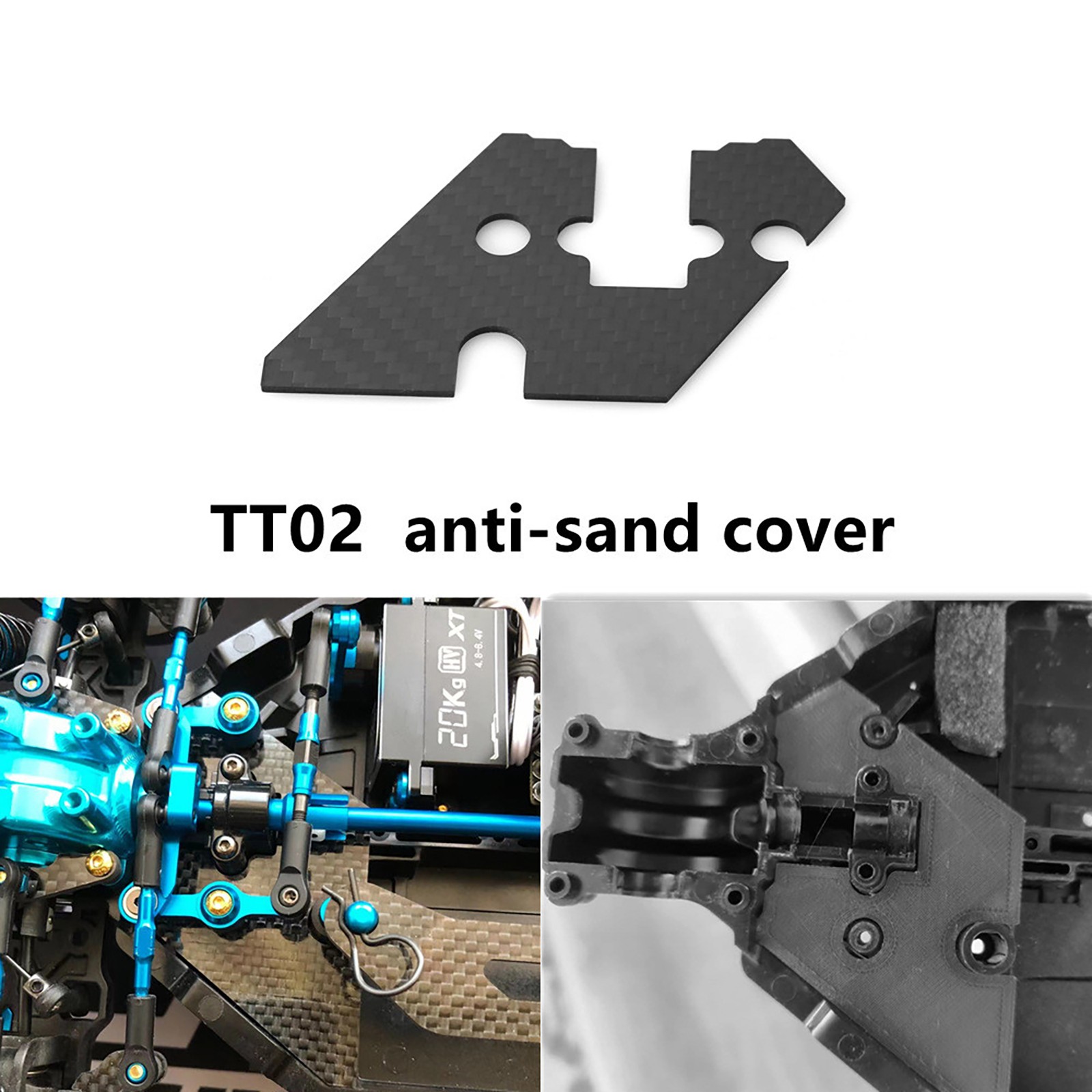 New Carbon Fiber Anti-sand Cover Dust Cover For TAMIYA TT-02 1/10 RC Car