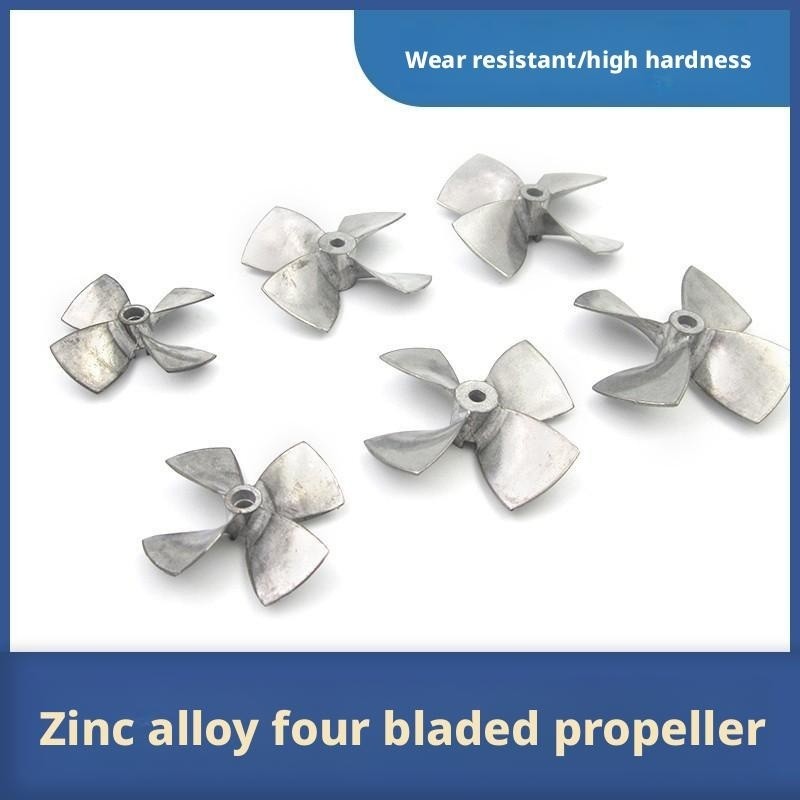 44/55/60mm Zinc Alloy 4-Blade Right-Hand Propeller 4/5mm Aperture for RC Boats