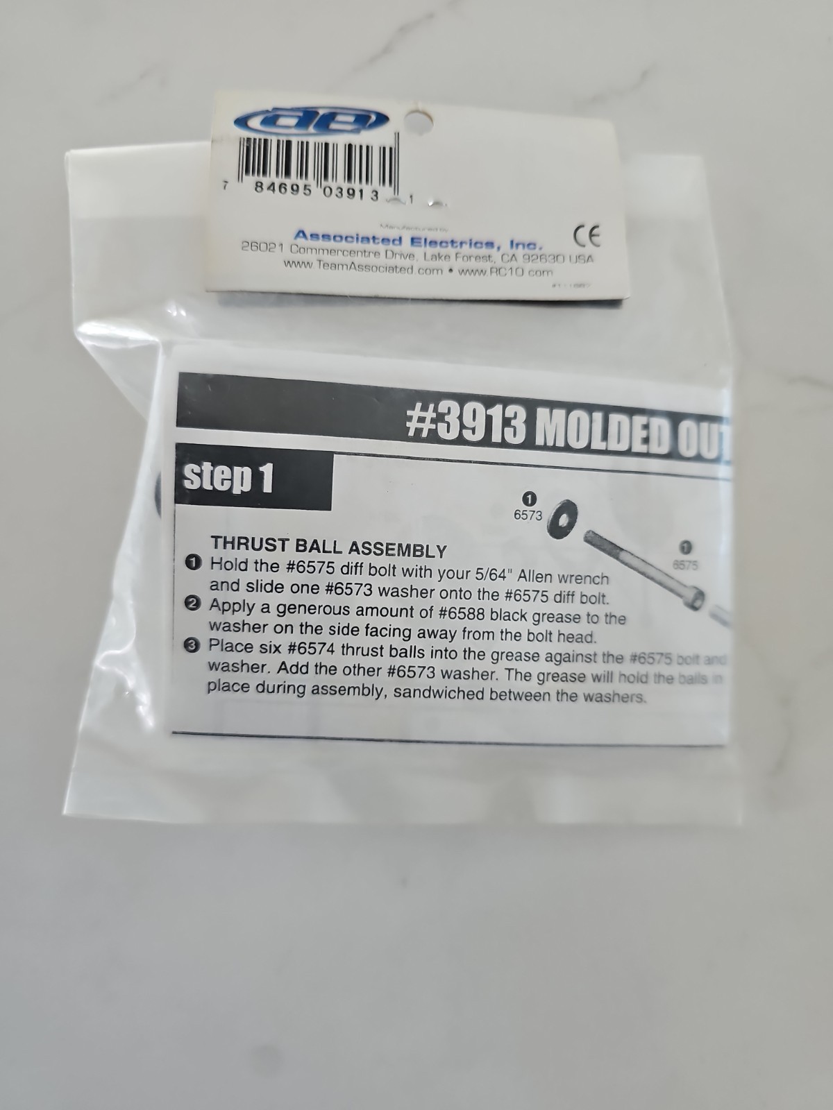 NEW Diff Rebuild Kit for 3913 suit Team Associated Parts #3909