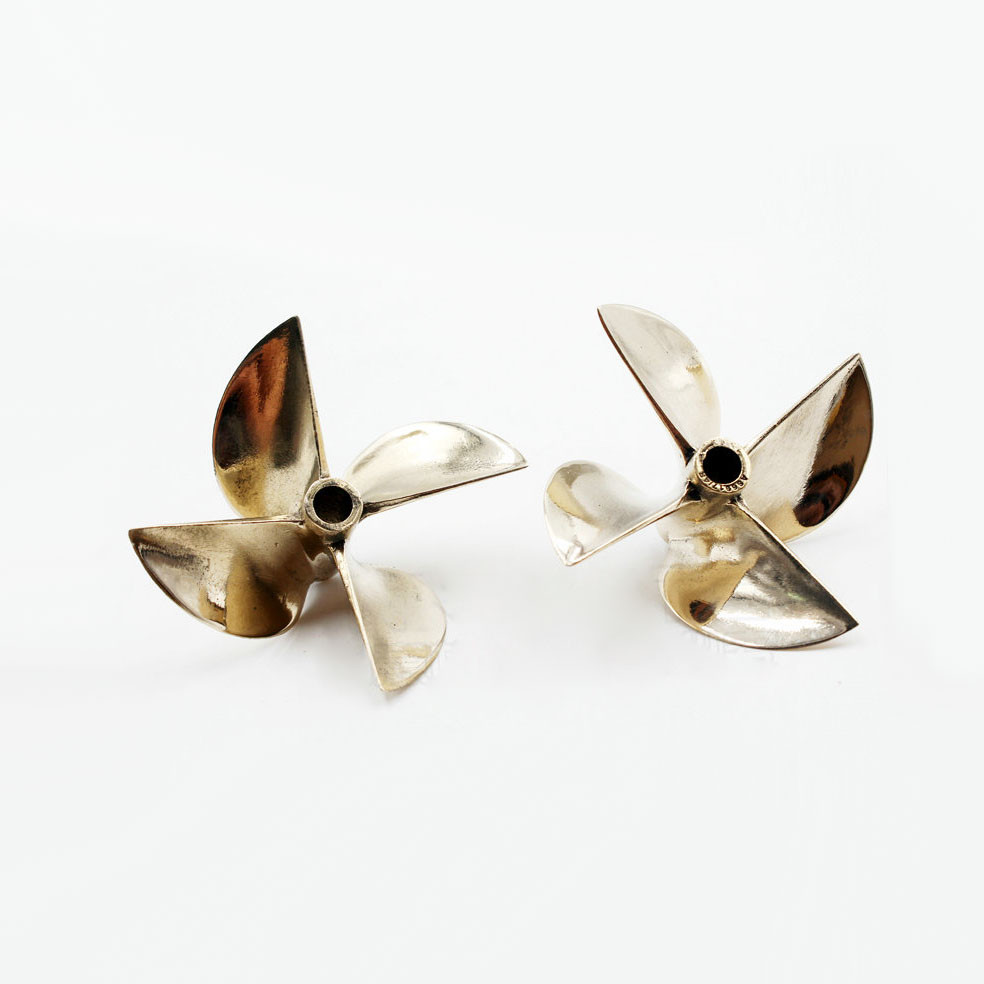 4-Blades Copper Propeller 67mm Left Right f 6.35mm 1/4″ Shaft Gas Nitro RC Boat
