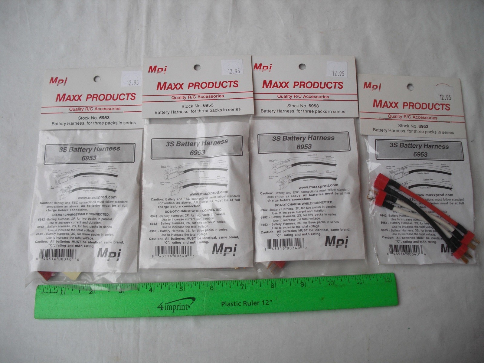 Lot of 4 Maxx Products Mpi 6953, 3S Battery Harness, Wire, RC R/C Plane Airplane
