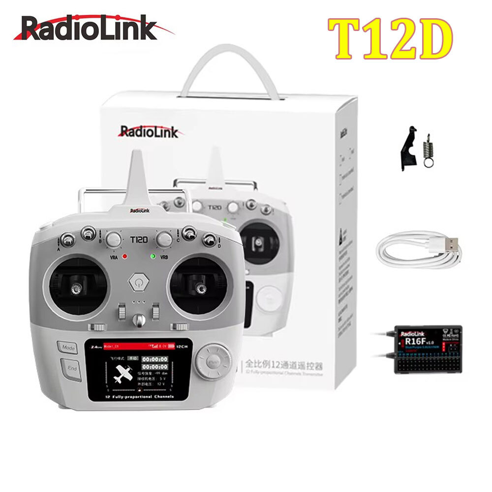RadioLink T12D 12 Channels RC Transmitter 2.4GHz R16F Receiver Remote Controller