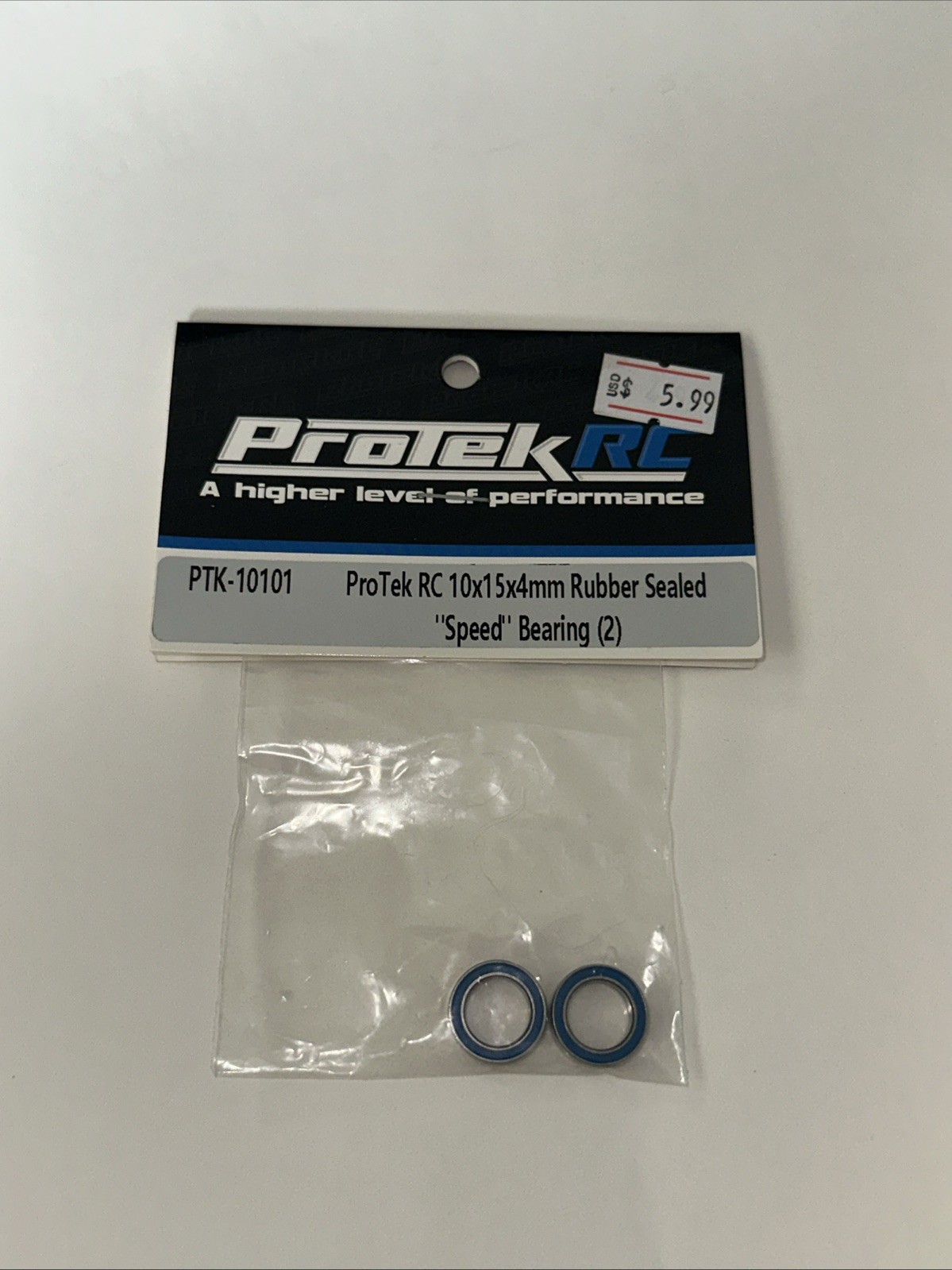 ProTek RC 10x15x4mm Rubber Sealed “Speed” Bearing (2) [PTK-10101]