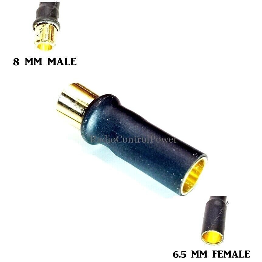 RCP Motor Wires 6.5/8mmm Male to 8/6.5mm Female Brushless Motor NO WIRE Adapters