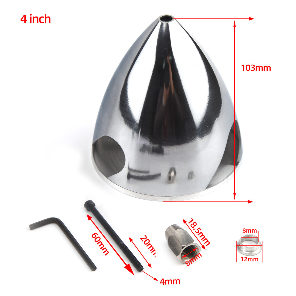 1 Pc CNC Aluminum Alloy Spinner 4inch/101.6mm 3-Blades Propeller RC Airplane