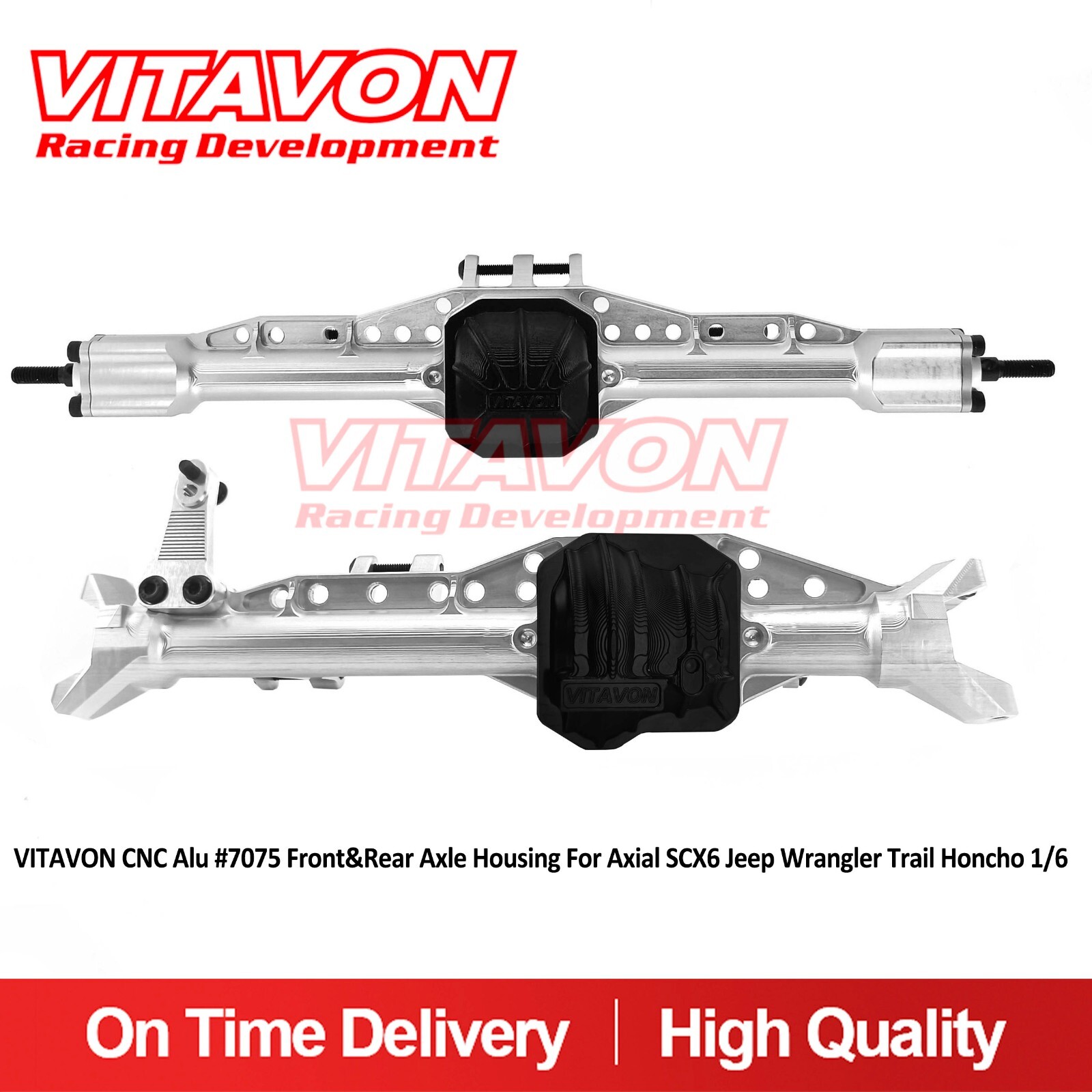VITAVON CNC Alu #7075 Front & Rear Axle Housing for SCX6 Jeep&Honcho 1/6