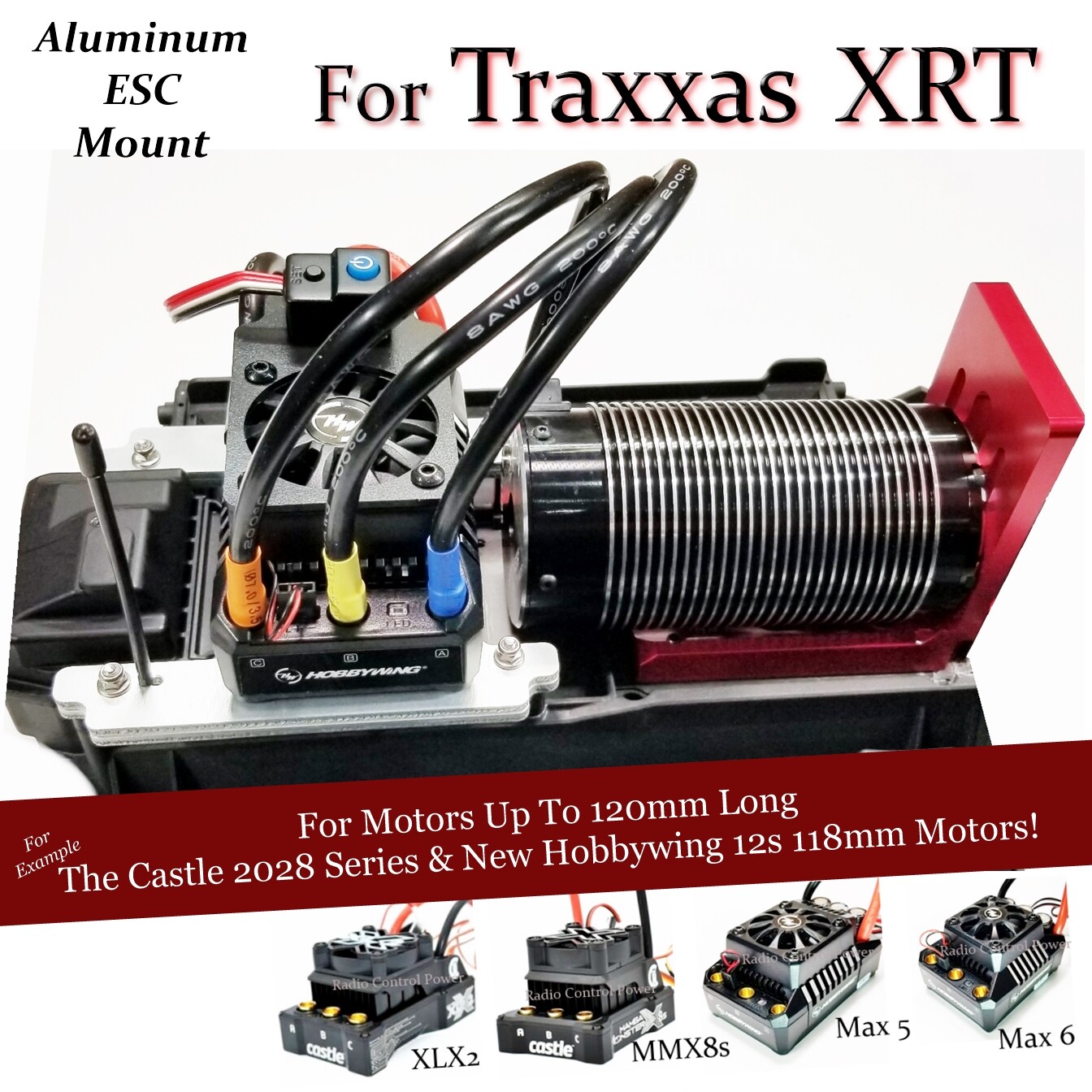 RCP-ESC Mount Fits Traxxas XRT XLX2 – Max 6 – Max 5 Aluminum Mount