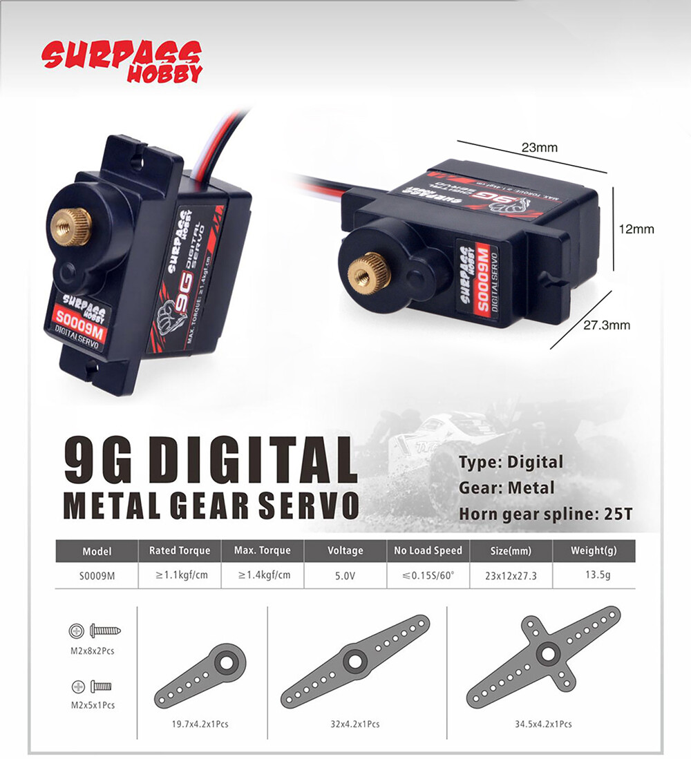 Digital Servo 9g 17g 25g 15kg 20kg 25kg 30kg 70kg for 1/12 1/10 1/8 RC Car Boat