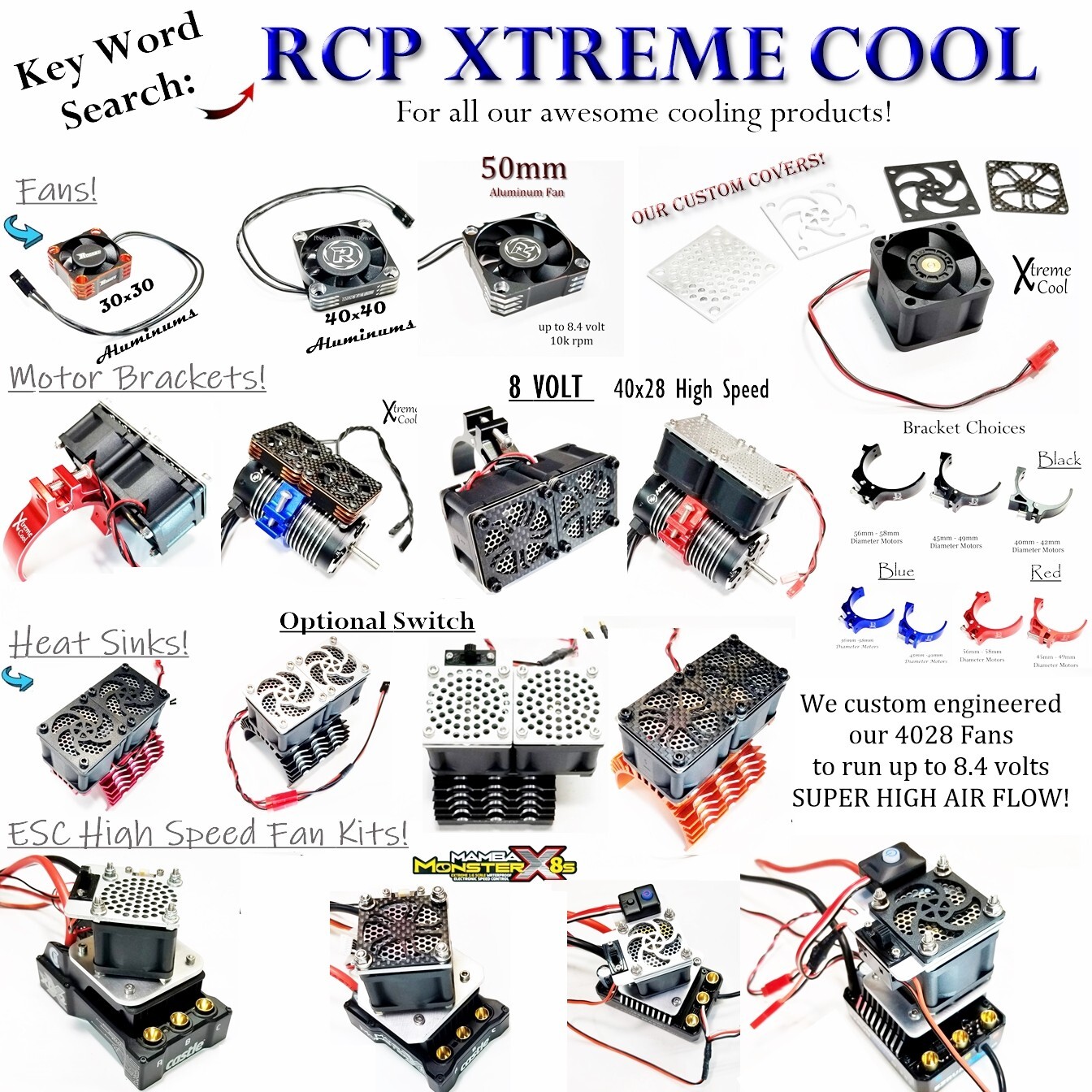 RCP-QS8 Extension Cables 8 awg Male to Female QS8 Anti Spark Choose Length