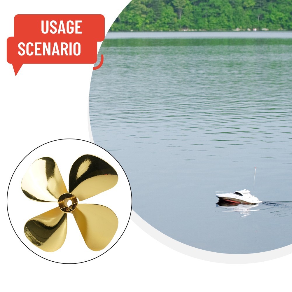 RC Boat Model55/60mm Metal Propeller 4-Blades4mm Shaft Prop For Marine ROV Alloy