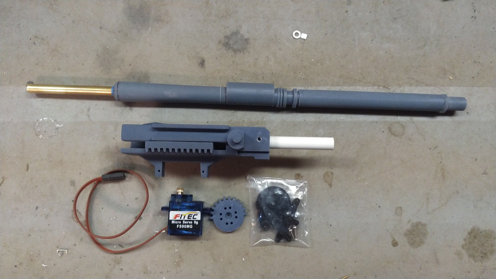 1/16 RC M60a1 105mm SCALE gun barrel SERVO RECOIL UPGRADE for Tongde M60