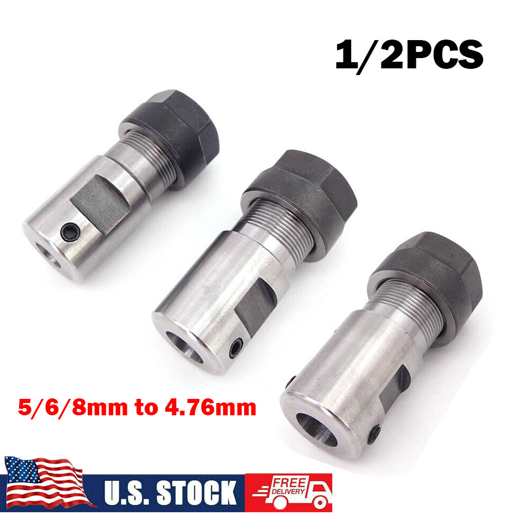 1/2pcs Flexible 5/6/8mm to 4.76mm 3/16″ Shaft Coupling Collet Joint for RC Boat