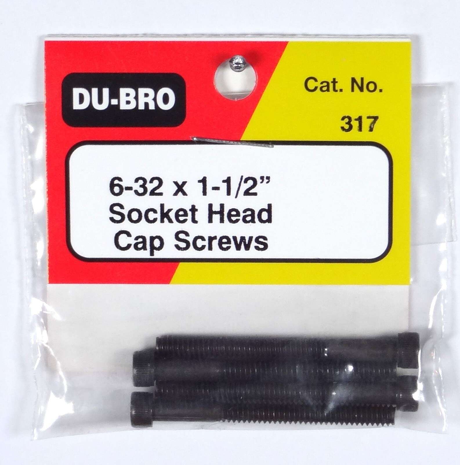 DU-BRO 6-32 X 1-1/2″ SOCKET HEAD CAP SCREWS ( PACKAGE OF 4 )( CAT. # 317 )