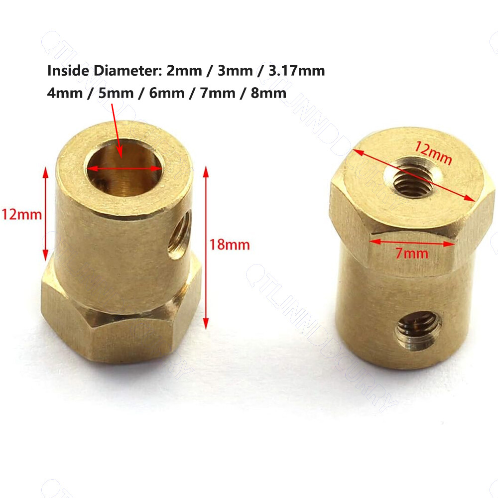 2mm-8mm 45# Steel/Brass Hex Motor Shaft Coupling Joint Coupler For RC Model DIY