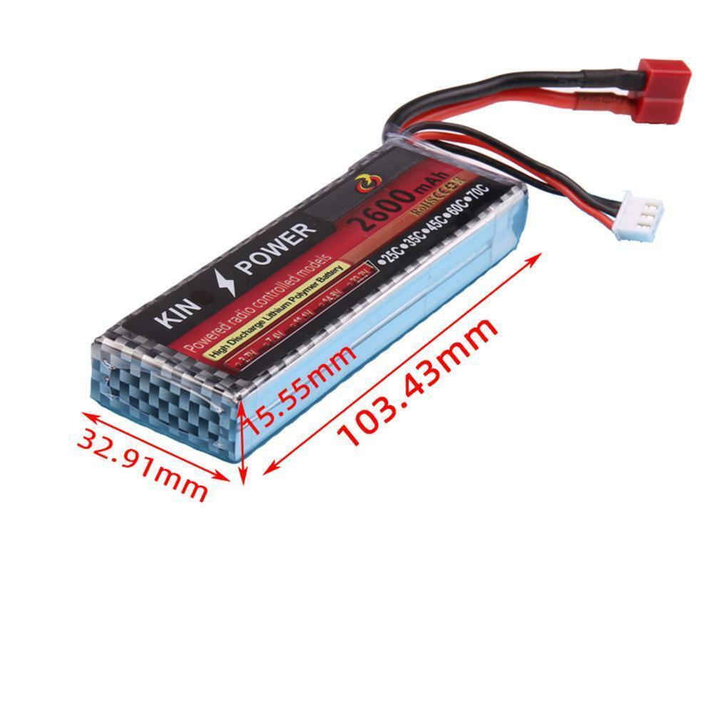 7.4V 2600mAh 25C Lipo Battery For WLtoys 1/14 144001 RC Car Upgrade Parts T Plug