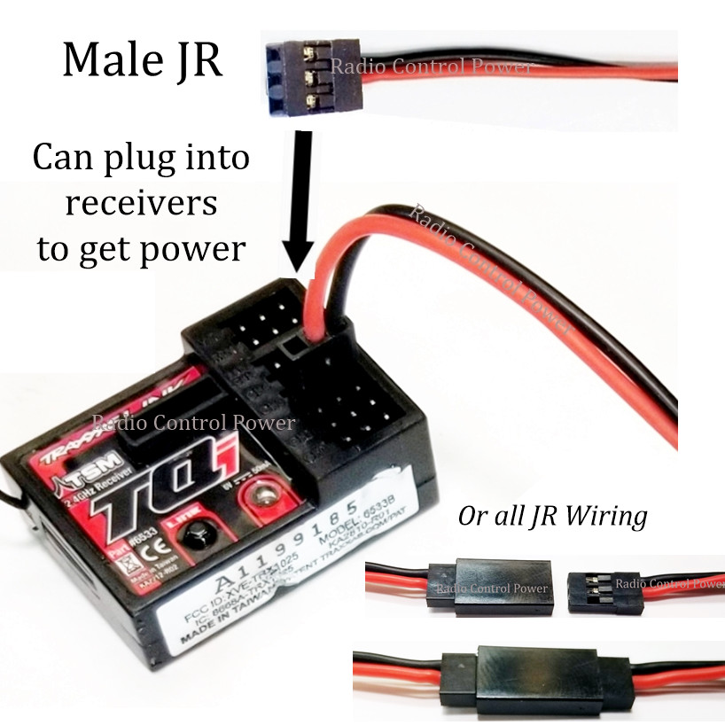 RCP-JRJST 20 awg Wire JR Male To (2) JST Females Choose Length