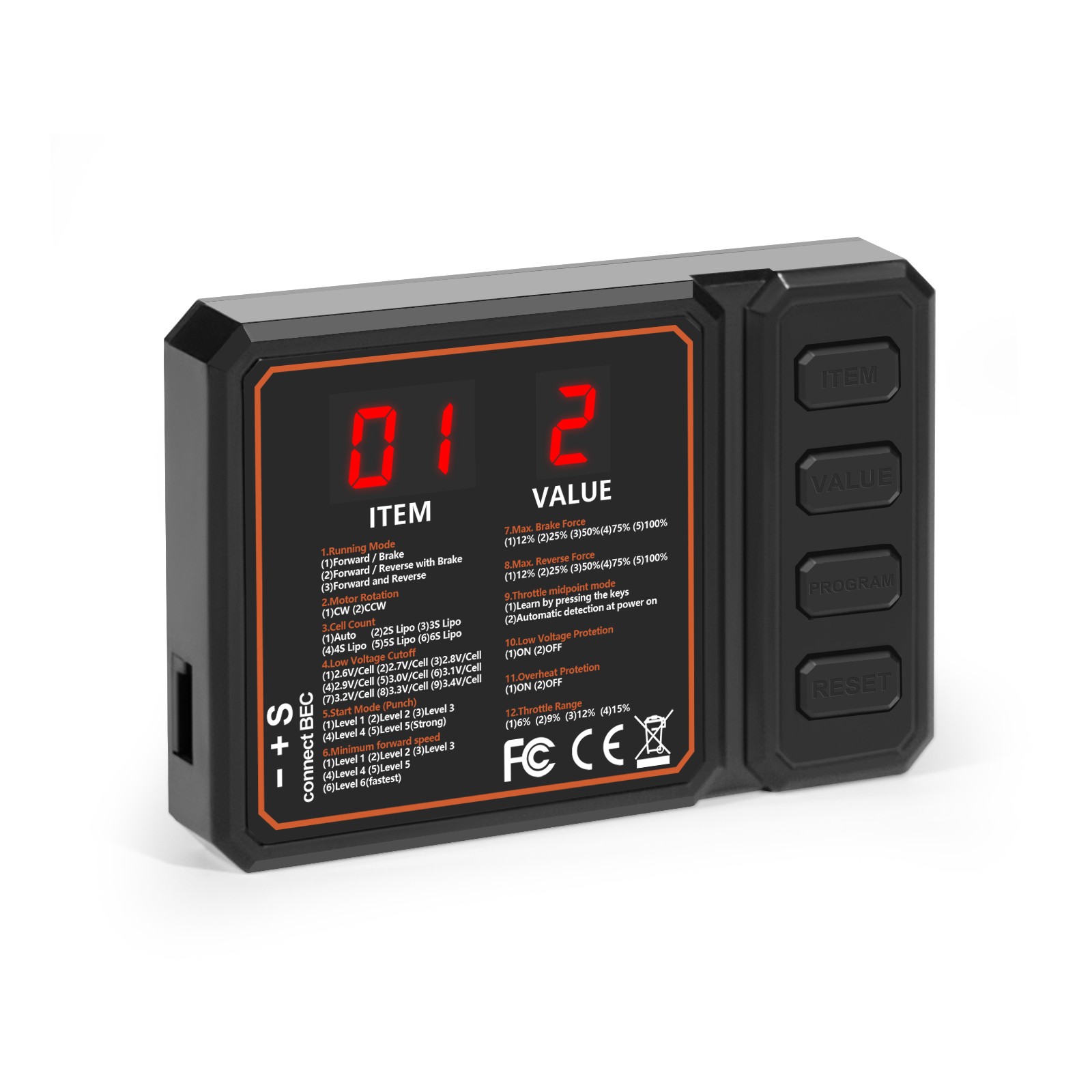 WSDT-60A Waterproof Brushless ESC Accessory For 1/10 RC Car For Beginner Players