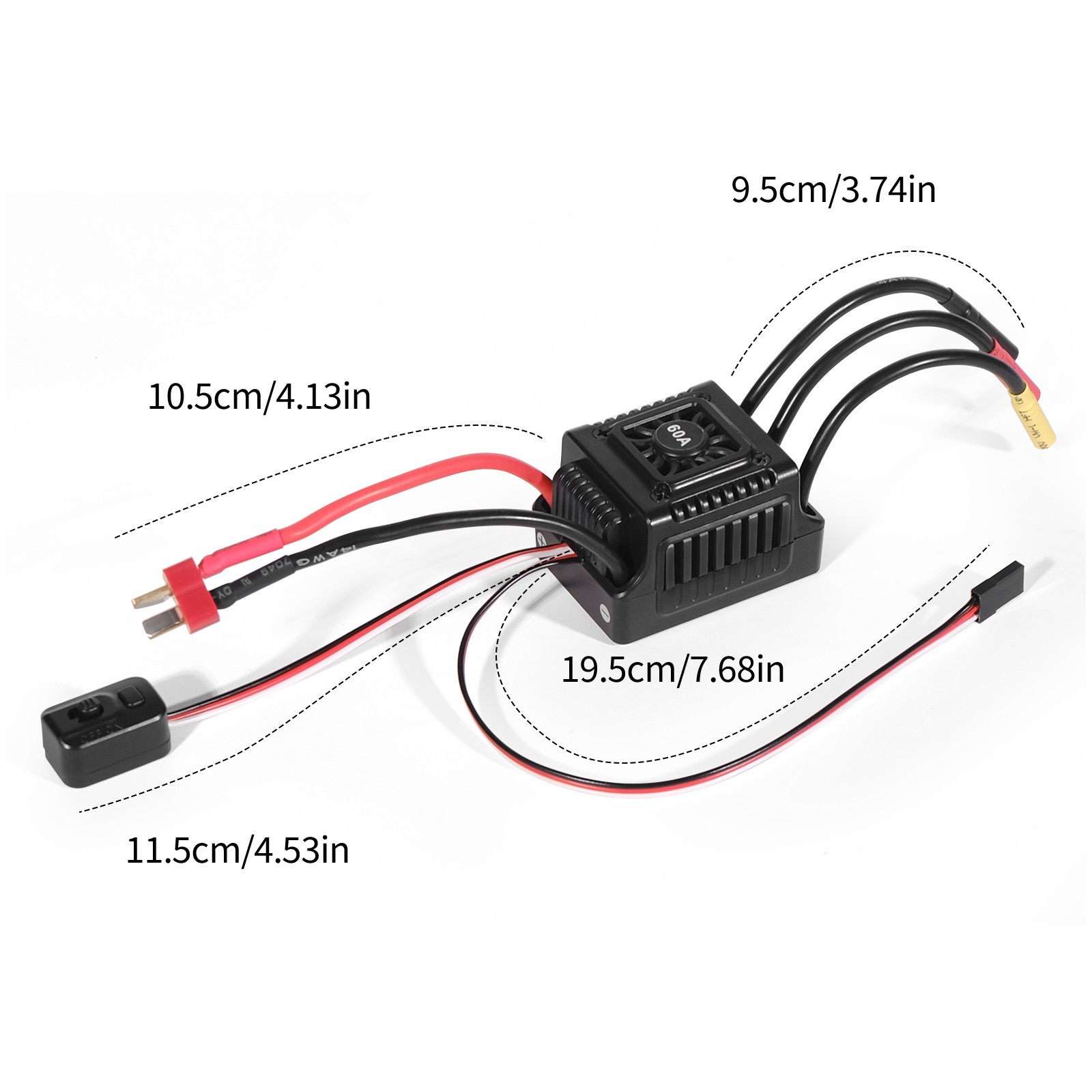 WSDT-60A Waterproof Brushless ESC Accessory For 1/10 RC Car For Beginner Players