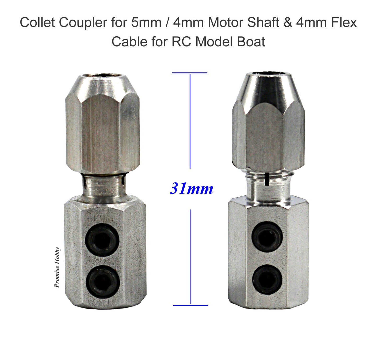 Coupler Collet for 5mm / 4mm Motor Shaft & 4mm Flex Cable RC Model Boat