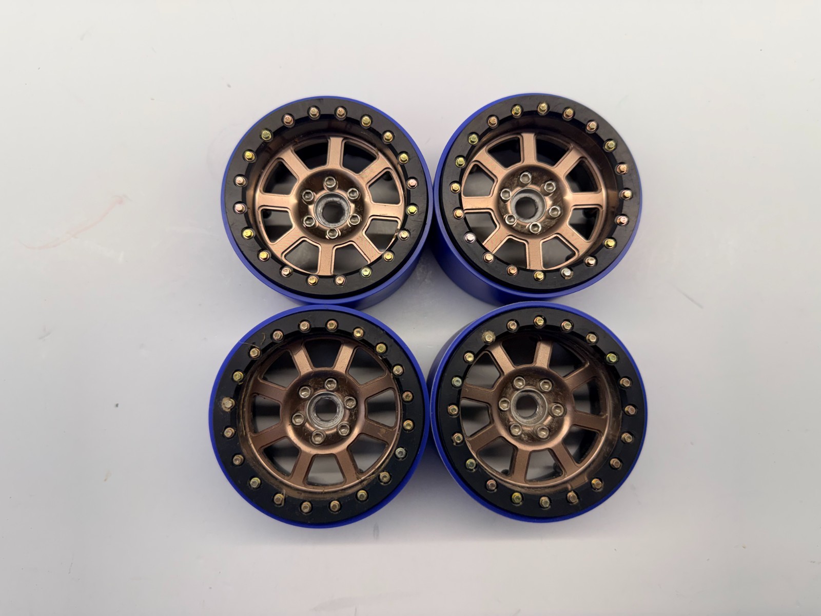 4x Used SSD RC Assassin 2.2″ Beadlock Crawler Wheels Bronze SSD00180 Axial 0811