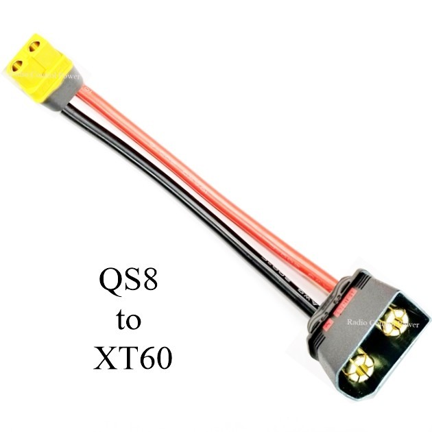 RCP-QS8 Male to XT60 Female 12 AWG Choose Wire Length