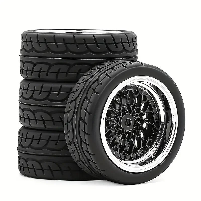 4PCS 65mm 1/10 On Road Rc car for Tamiya tt02 tt01e Hpi Rs4 kyosho D4 FW06 MST