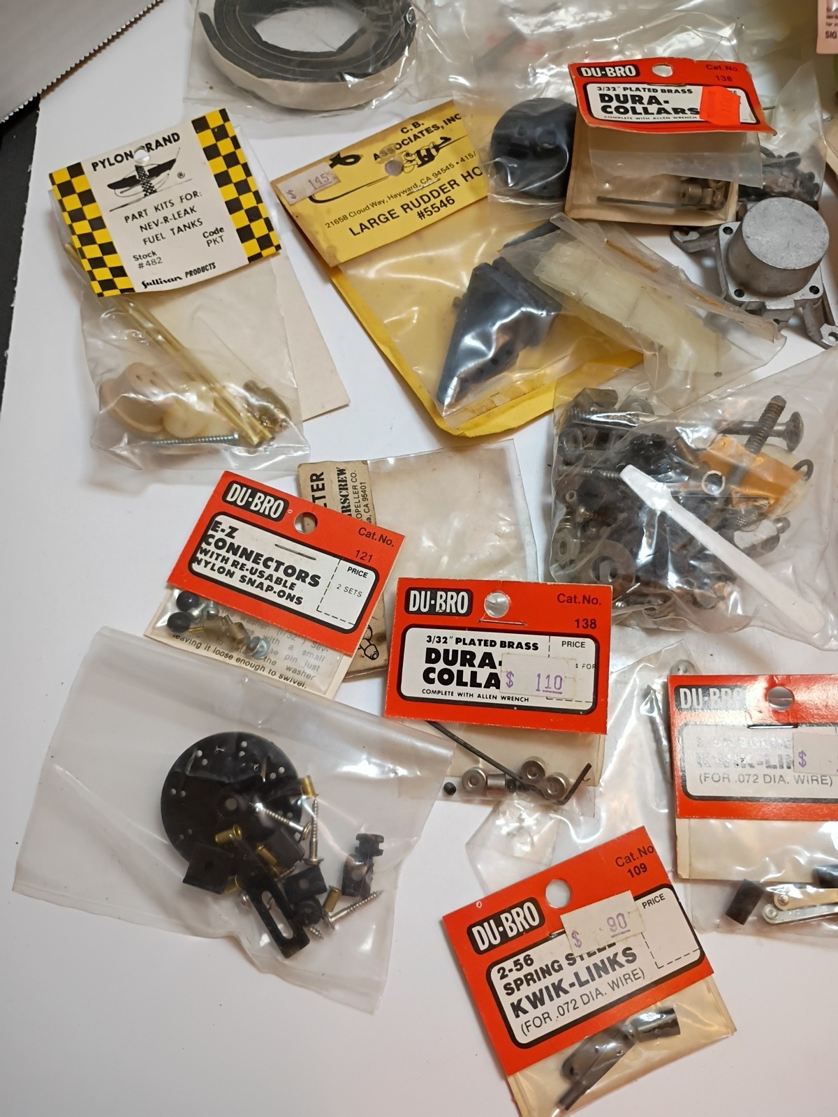Vintage RC Model Airplane Parts Lot, Du-bro,Ernst,Sig,pylon,Granite,CB, etc