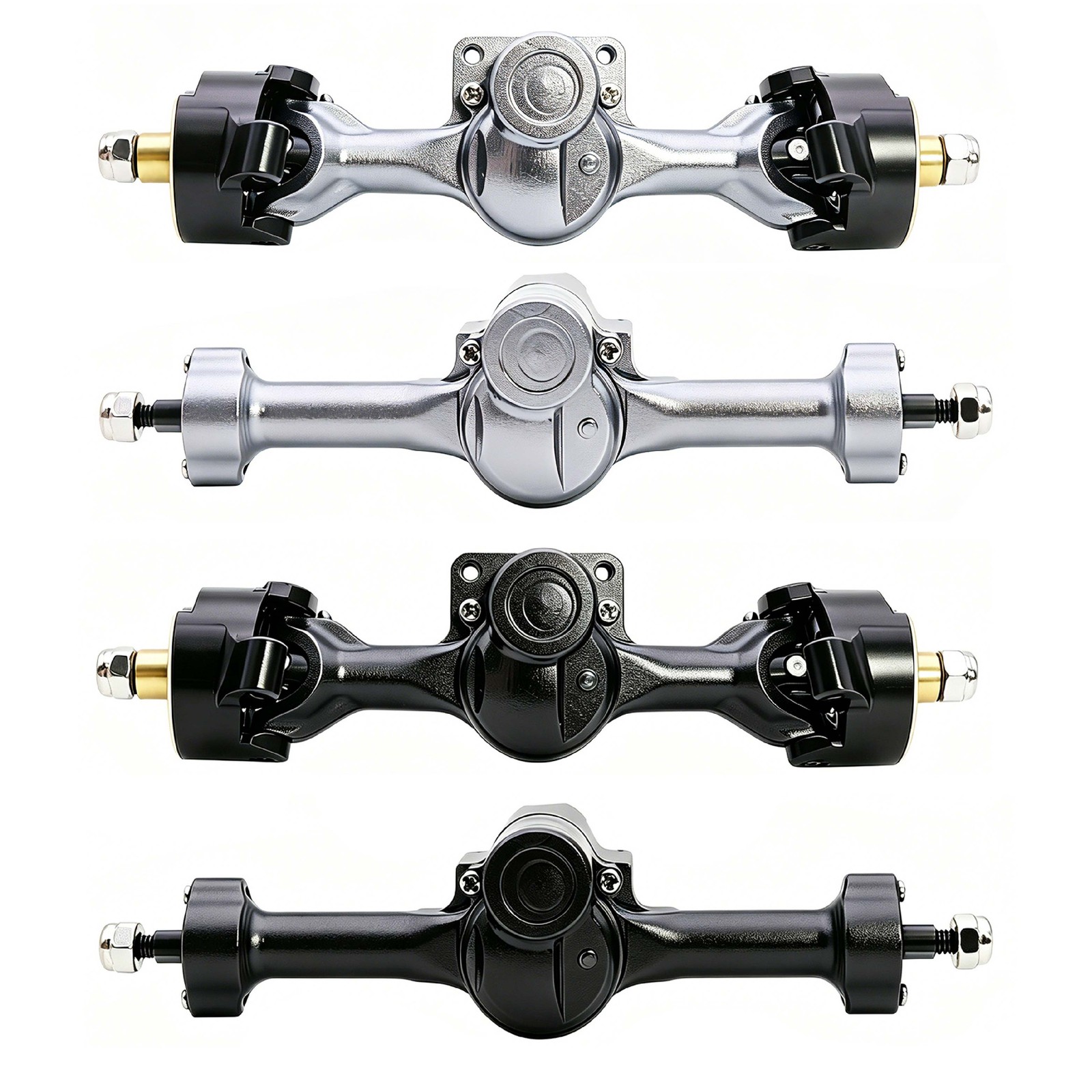 Front Rear Axle Assembly w/Brass Steering Knuckle For Axial SCX30 Bronco K10 ADE