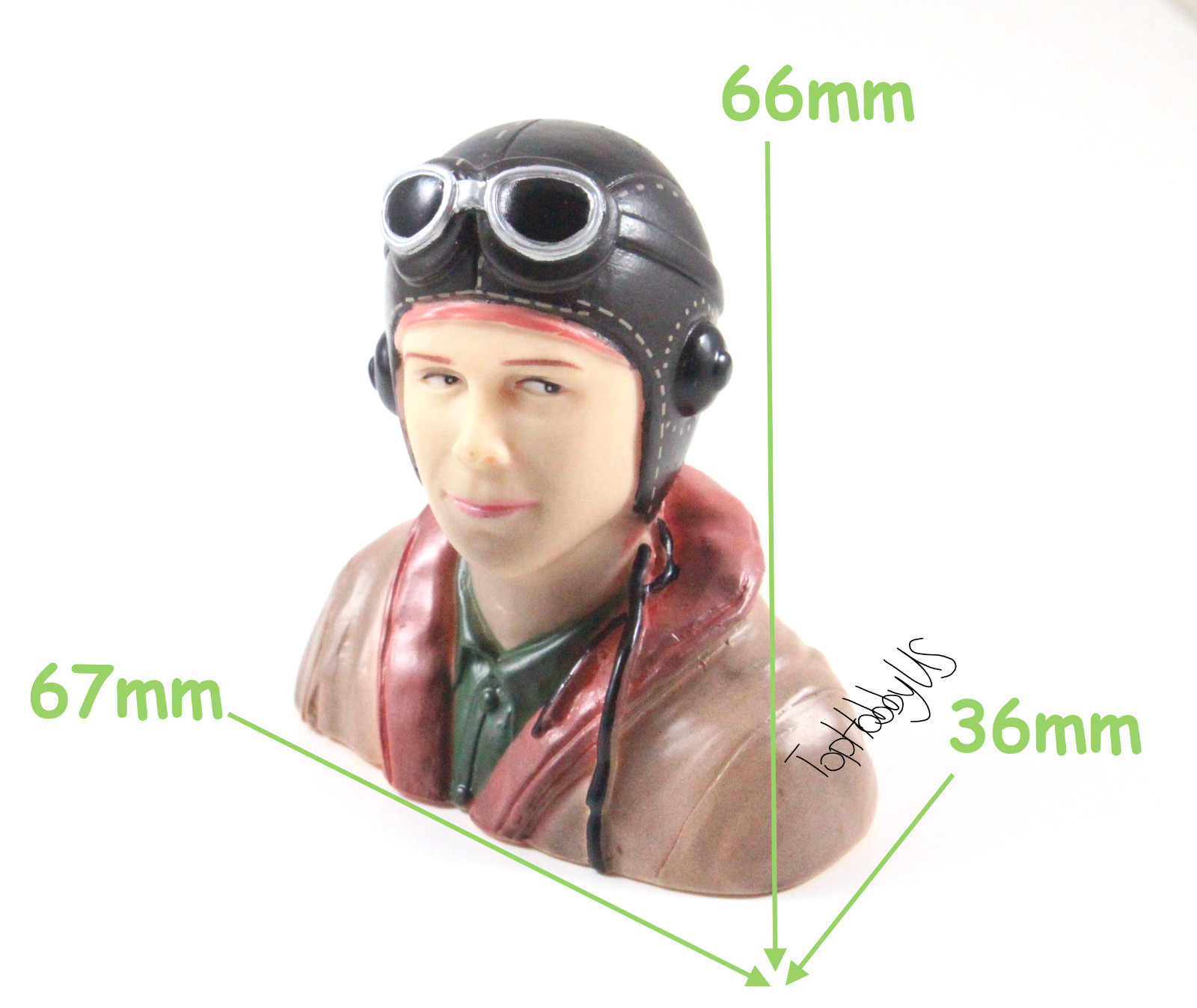 1PC 1/6, 1:6 World War 2 Pilot Figure for RC Plane L67xW36xH66mm US SELLER/SHIP
