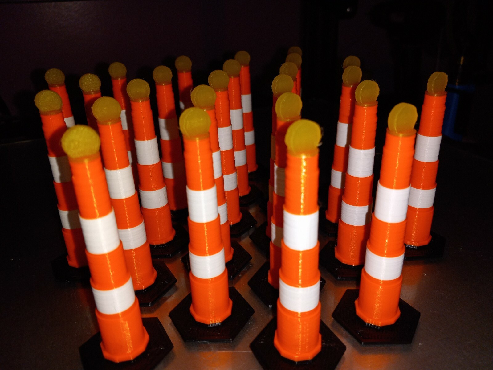 Set of 55 RC Scale Orange Road Barrier Cones Variety Set,, Cones 1/10 Scale RC