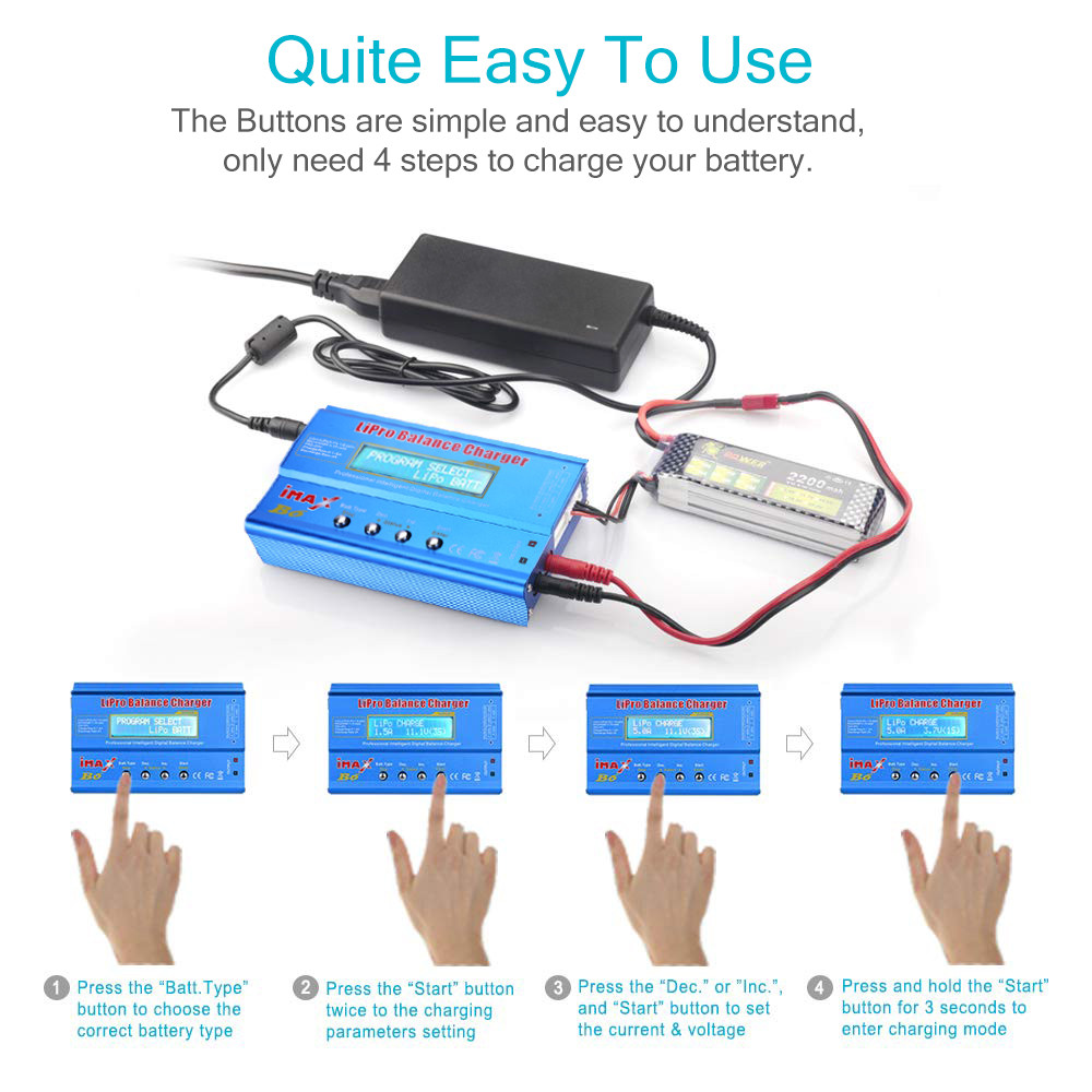 Battery Charger iMAX B6 80W Lipo NiMh Li-ion Ni-Cd Digital RC Balance Charger