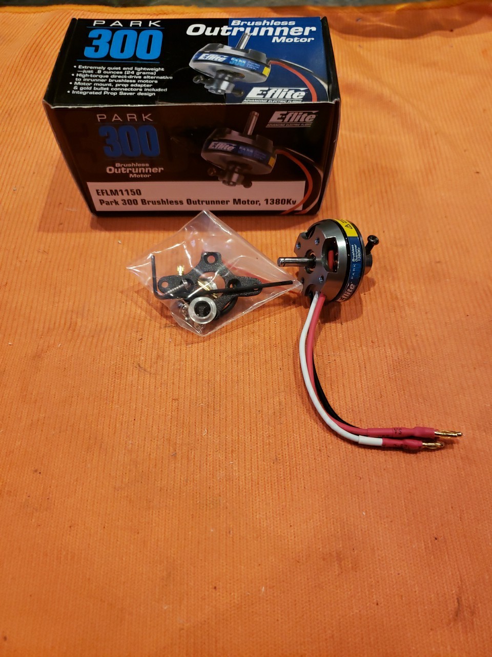 E-flite Brushless Outrunner Motor 1380Kv Park 300 – New – JT25 – Part EFLM1150