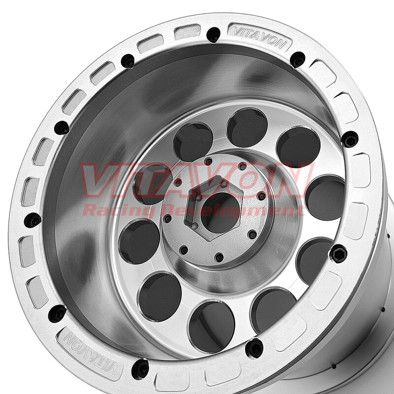 VITAVON CNC Aluminum Bead Lock Wheels 10mm Offset For Raminator Grave Digger 1/5
